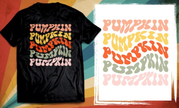 Download Pumpkin Vintage Color Word Warp Tshirt - Premium Bundle