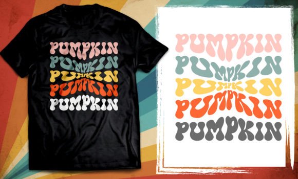 Download Pumpkin Vintage Color Word Warp Tshirt - Premium Resources
