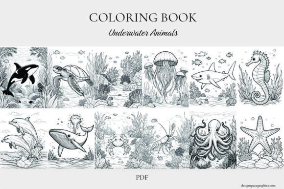 Download Underwater Wildlife Adult Coloring Book - Life Collection