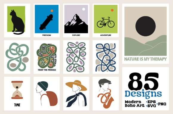 Download Modern Boho Illustration SVG Bundle V.02 - Illustration Collection